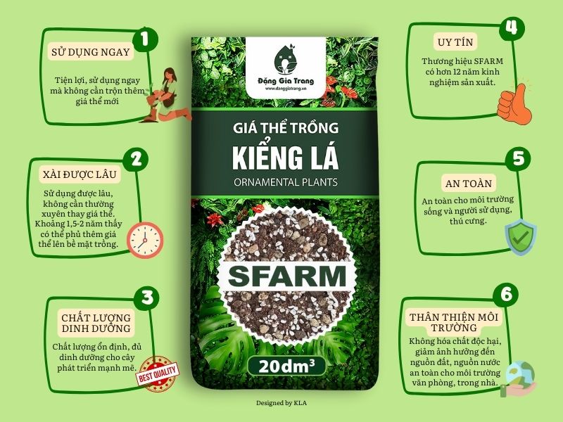 Giá thể trồng kiểng lá SFARM có tốt không?